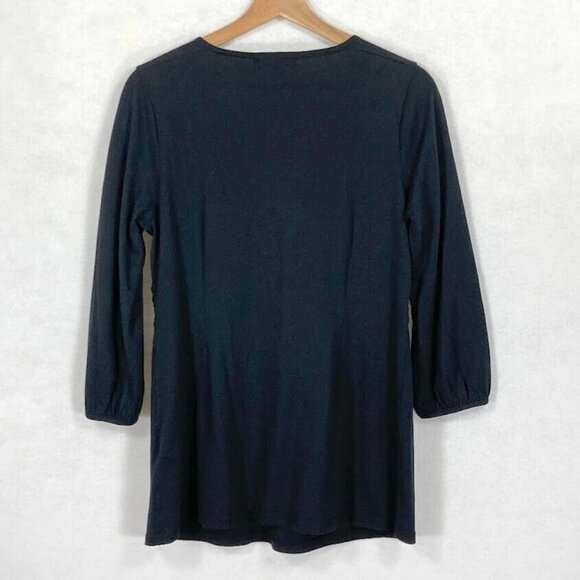 Boden Surplice Neckline 3/4 Sleeve Jeweled Waist Top Size 10 - Picture 4 of 7